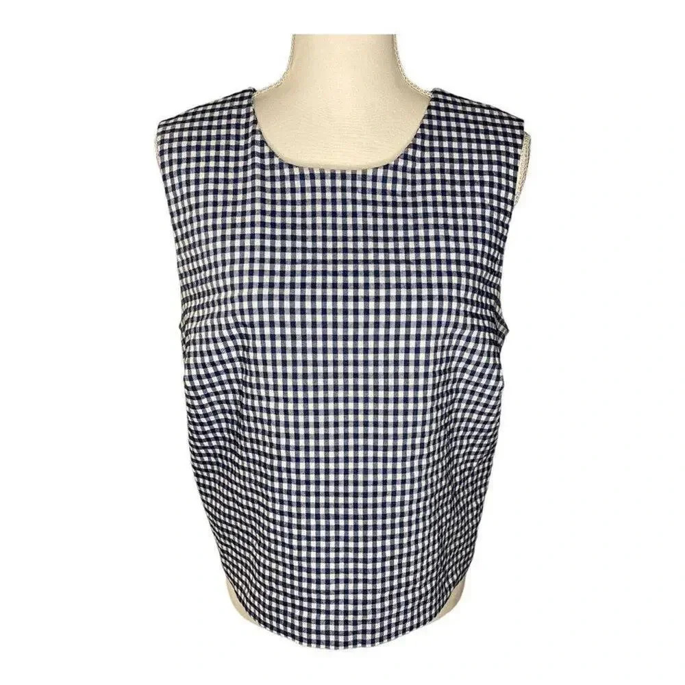 Cynthia Rowley Women’s Large Blue & White Gingham Sleeveless Top